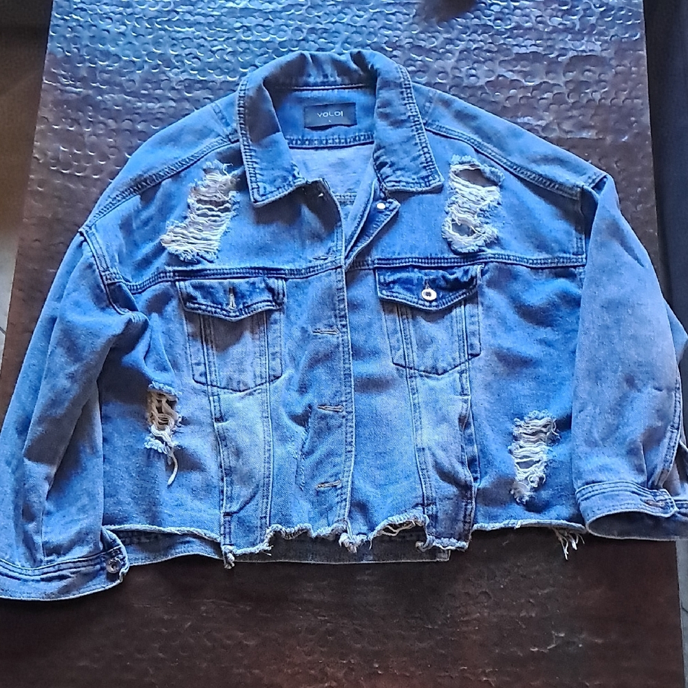 Vogue Blue Distressed Jean Jacket